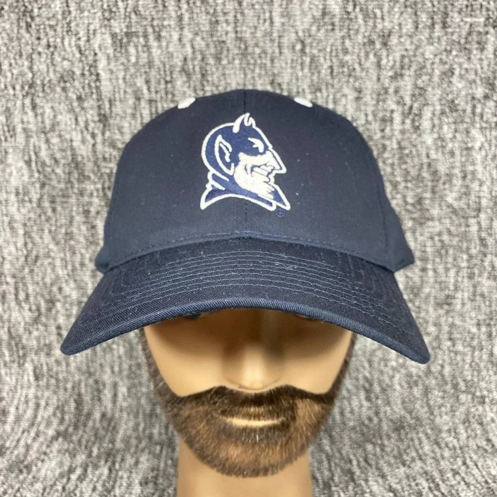 VTG Duke Blue Devils Hat Mens OSFA Navy Blue Snapback Cap Captivating Headgear